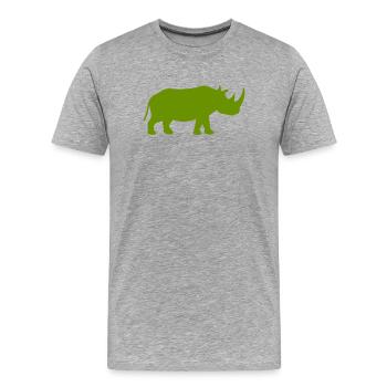 Silhouette de rhinocéros - T-shirt bio Premium Homme - gris chiné - Devant - Damien (186cm)
