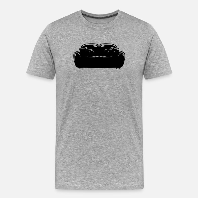 Sofa Couch Silhouette Chill Vector - Men's Premium Organic T-Shirt - heather grey