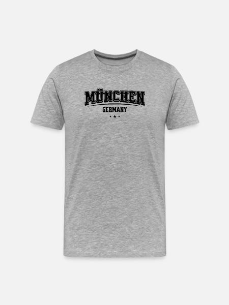 Munich Germany Lettering - Men's Premium Organic T-Shirt - heather grey
