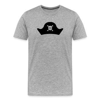 Chapeau de pirate - T-shirt bio Premium Homme - gris chiné - Devant - Damien (186cm)
