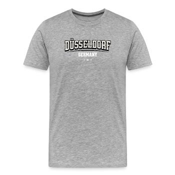 Düsseldorf Germany Blockschrift-Logo - Männer Premium Bio T-Shirt - Grau meliert - Vorne - Damien (186cm)
