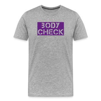 Body check - Men's Premium Organic T-Shirt - heather grey - Front - Damien (186cm)