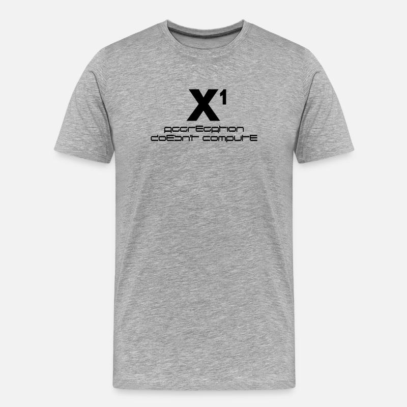 X hoch eins – aggregation doesn't compute - Männer Premium Bio T-Shirt - Grau meliert