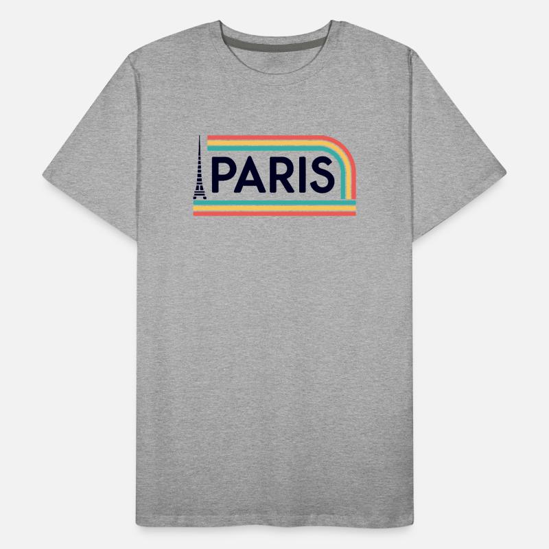 Paris Rainbow Retro Männer Premium Bio T-Shirt