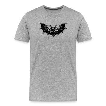 Bat Gothic Illustration - Men's Premium Organic T-Shirt - heather grey - Front - Damien (186cm)