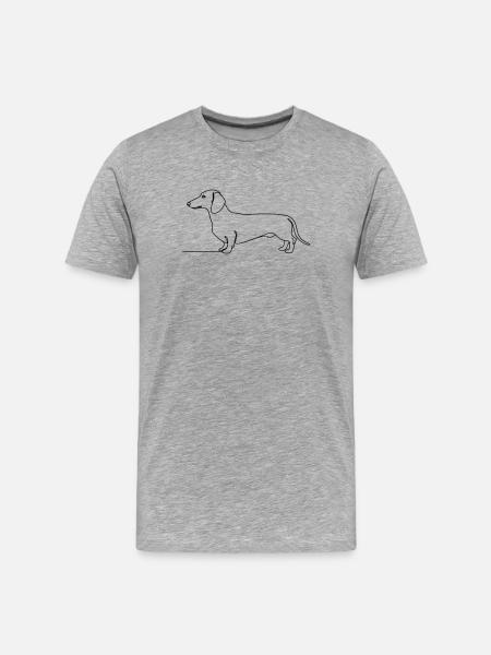 Art d’une ligne teckel teckel - T-shirt bio Premium Homme - gris chiné