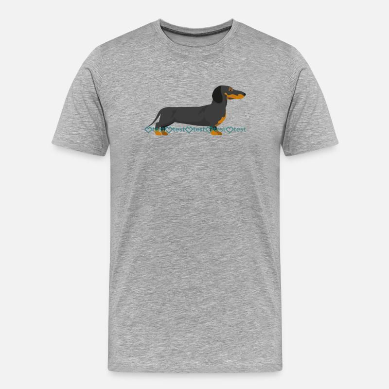 Dackel Bild - Männer Premium Bio T-Shirt - Grau meliert