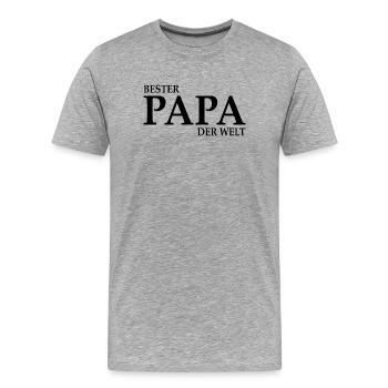 Bester Papa der Welt  - Männer Premium Bio T-Shirt - Grau meliert - Vorne - Damien (186cm)