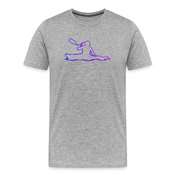 Idée cadeau de kayak en eaux vives pour le kayakiste - T-shirt bio Premium Homme - gris chiné - Devant - Damien (186cm)