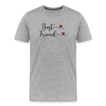 Meilleur ami - T-shirt bio Premium Homme - gris chiné - Devant - Damien (186cm)
