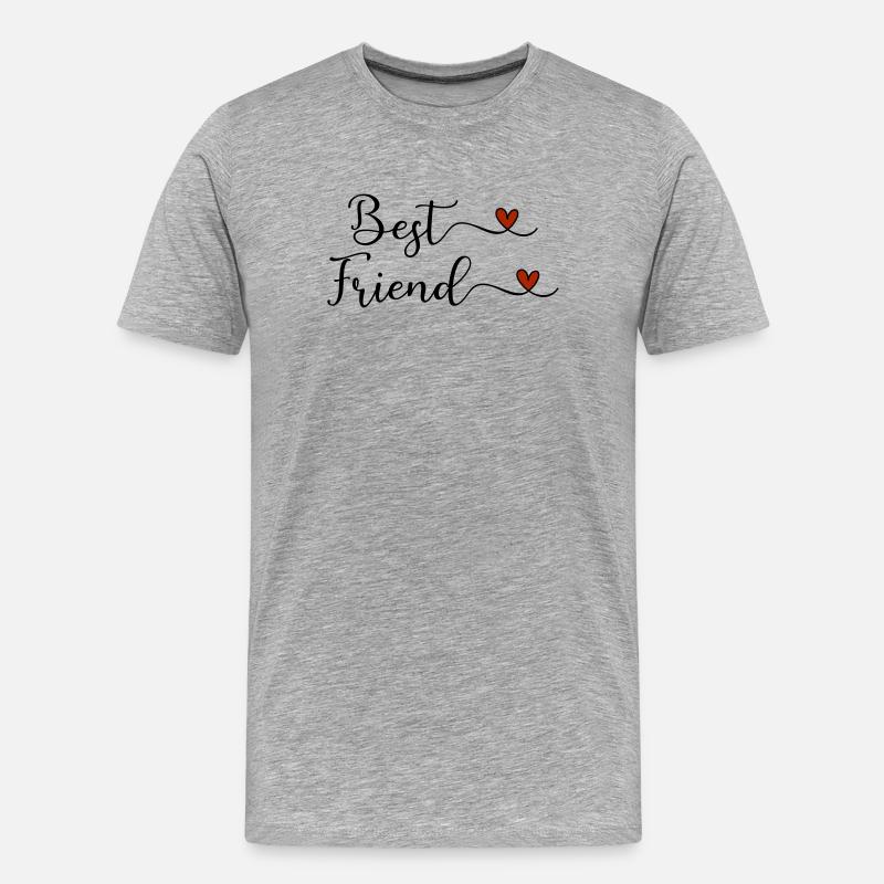 Beste Freunde - Männer Premium Bio T-Shirt - Grau meliert