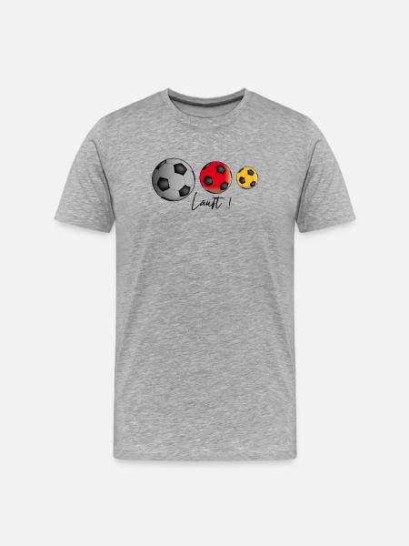 Fußbälle - Männer Premium Bio T-Shirt - Grau meliert
