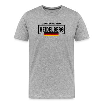 Heidelberg Deutschland Deutschland Deutsche Flagge - Männer Premium Bio T-Shirt - Grau meliert - Vorne - Damien (186cm)
