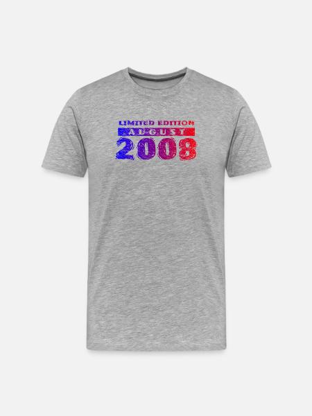 18e anniversaire Édition Limitée 08/2008 - T-shirt bio Premium Homme - gris chiné