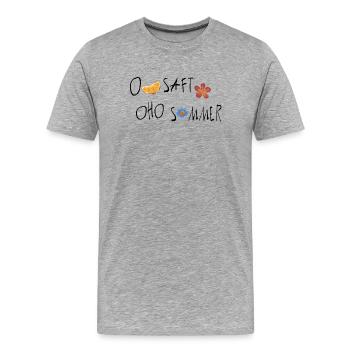 Sommer Orangen - Männer Premium Bio T-Shirt - Grau meliert - Vorne - Damien (186cm)