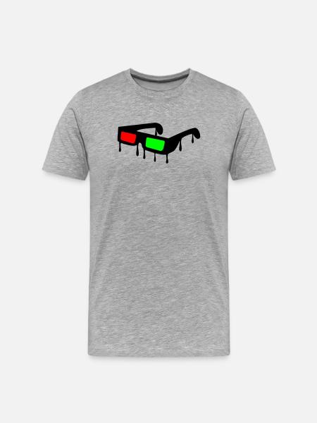 3d_brille2 - Men's Premium Organic T-Shirt - heather grey