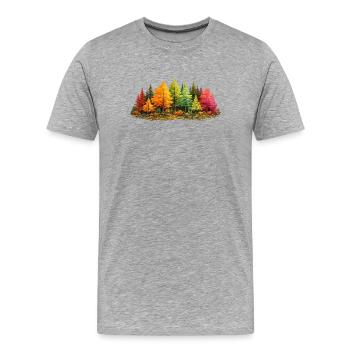 Forêt d’automne - T-shirt bio Premium Homme - gris chiné - Devant - Damien (186cm)