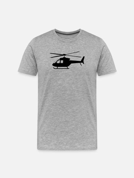 Hélicoptère - T-shirt bio Premium Homme - gris chiné