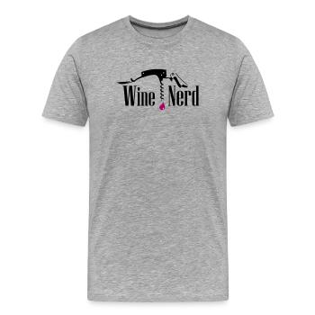 Passionné de vin - T-shirt bio Premium Homme - gris chiné - Devant - Damien (186cm)