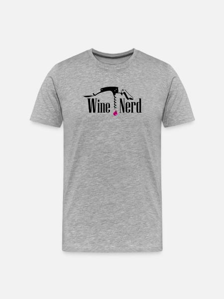 Passionné de vin - T-shirt bio Premium Homme - gris chiné