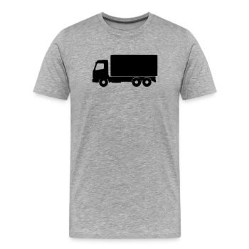 Lkw Silhouette - Männer Premium Bio T-Shirt - Grau meliert - Vorne - Damien (186cm)
