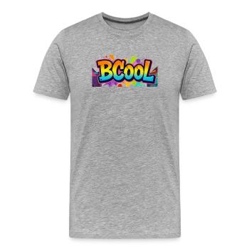 BCOOL Graffiti Éclaboussures Néon - T-shirt bio Premium Homme - gris chiné - Devant - Damien (186cm)