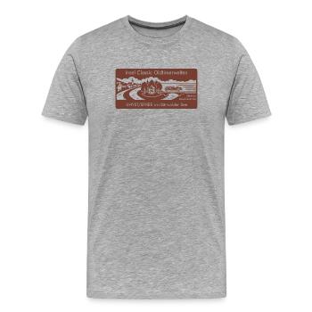 Insel Classic Oldtimerwelten Uhyst Spree Lausitz  - Männer Premium Bio T-Shirt - Grau meliert - Vorne - Damien (186cm)