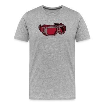 Sportbrille Schutzbrille Icon - Männer Premium Bio T-Shirt - Grau meliert - Vorne - Damien (186cm)