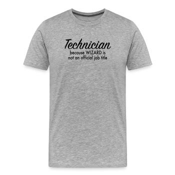 Techniker - Männer Premium Bio T-Shirt - Grau meliert - Vorne - Damien (186cm)