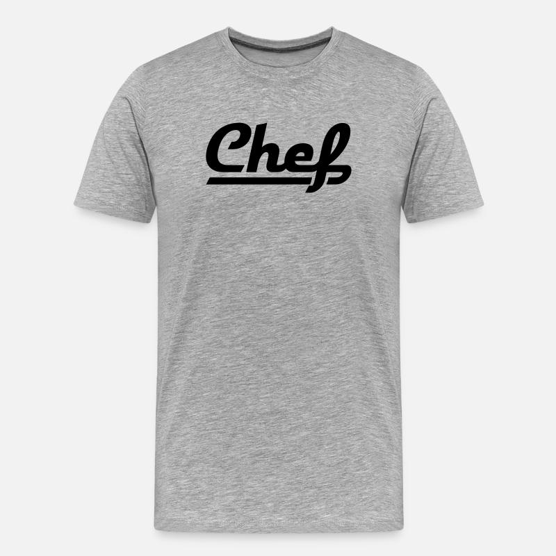 Chef - Männer Premium Bio T-Shirt - Grau meliert