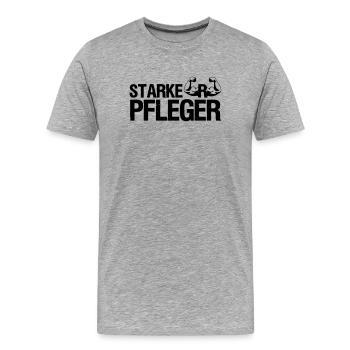 Starker Pfleger Pflege,Sprüche, Geschenk,Berufe - Männer Premium Bio T-Shirt - Grau meliert - Vorne - Damien (186cm)