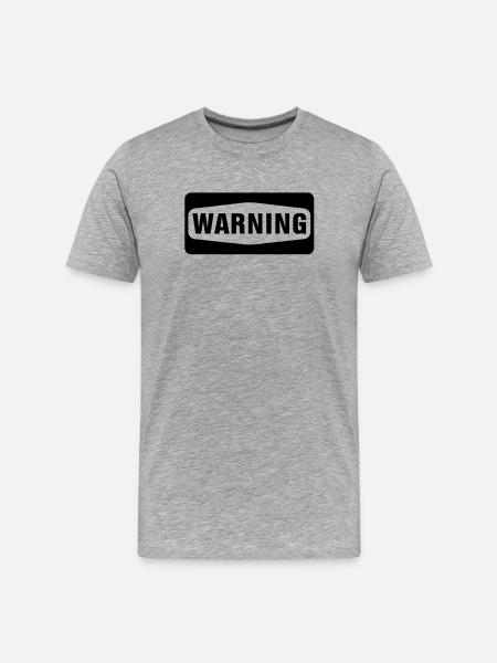 Warning - Men's Premium Organic T-Shirt - heather grey