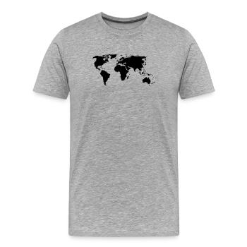 weltkarte - Männer Premium Bio T-Shirt - Grau meliert - Vorne - Damien (186cm)