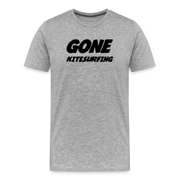 Kitesurfen / Kitesurfer / Kiteboarden / Kitesurf - Männer Premium Bio T-Shirt - Grau meliert - Vorne - Damien (186cm)