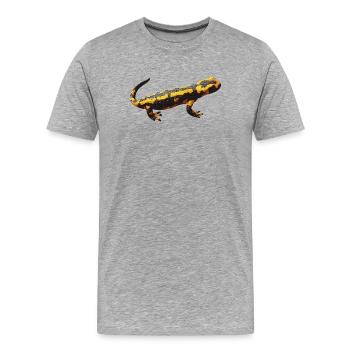 lurch, amphibie, Feuersalamander, tiermotive mann - Männer Premium Bio T-Shirt - Grau meliert - Vorne - Damien (186cm)