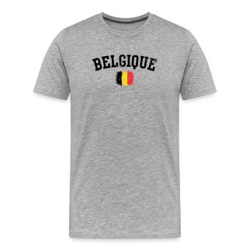 Belgian Flag Brushstroke - Men's Premium Organic T-Shirt - heather grey - Front - Damien (186cm)
