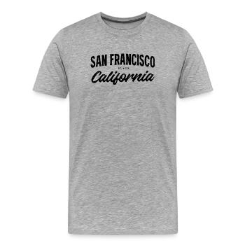San Francisco - Men's Premium Organic T-Shirt - heather grey - Front - Damien (186cm)