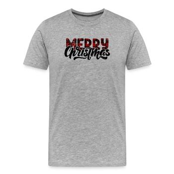 Plaid Glitch Typography - Men's Premium Organic T-Shirt - heather grey - Front - Damien (186cm)