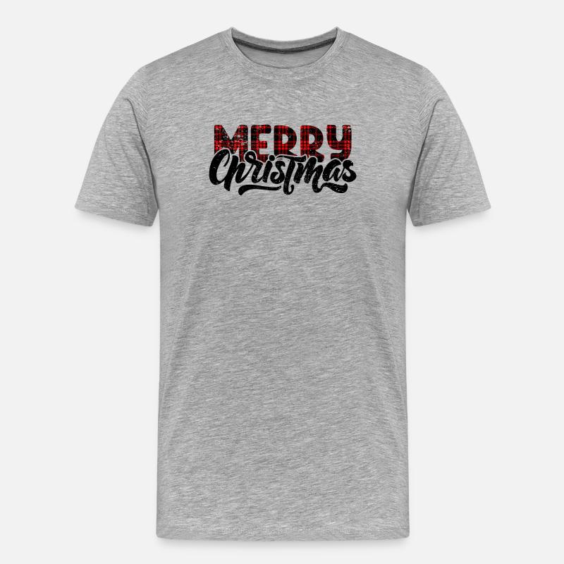 Plaid Glitch Typografie - Männer Premium Bio T-Shirt - Grau meliert