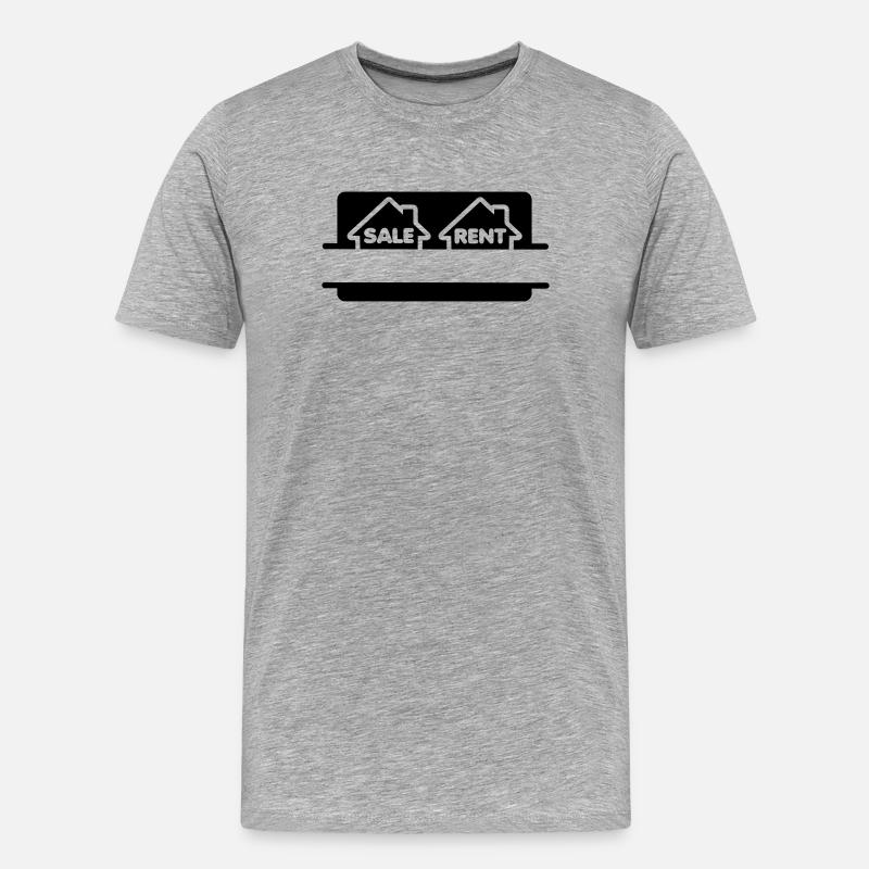 Haus mieten oder kaufen - Männer Premium Bio T-Shirt - Grau meliert