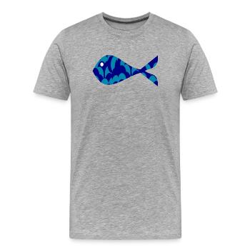 SARDINE. FISH. APRIL FOOL. EASTER. SEA - Men's Premium Organic T-Shirt - heather grey - Front - Damien (186cm)