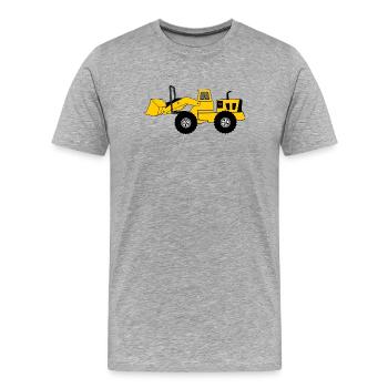 Yellow Bulldozer - Men's Premium Organic T-Shirt - heather grey - Front - Damien (186cm)