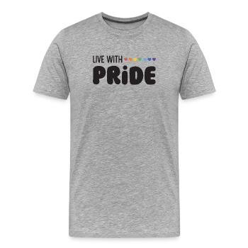LGBTQ Pride Month - Live with Pride - Men's Premium Organic T-Shirt - heather grey - Front - Damien (186cm)
