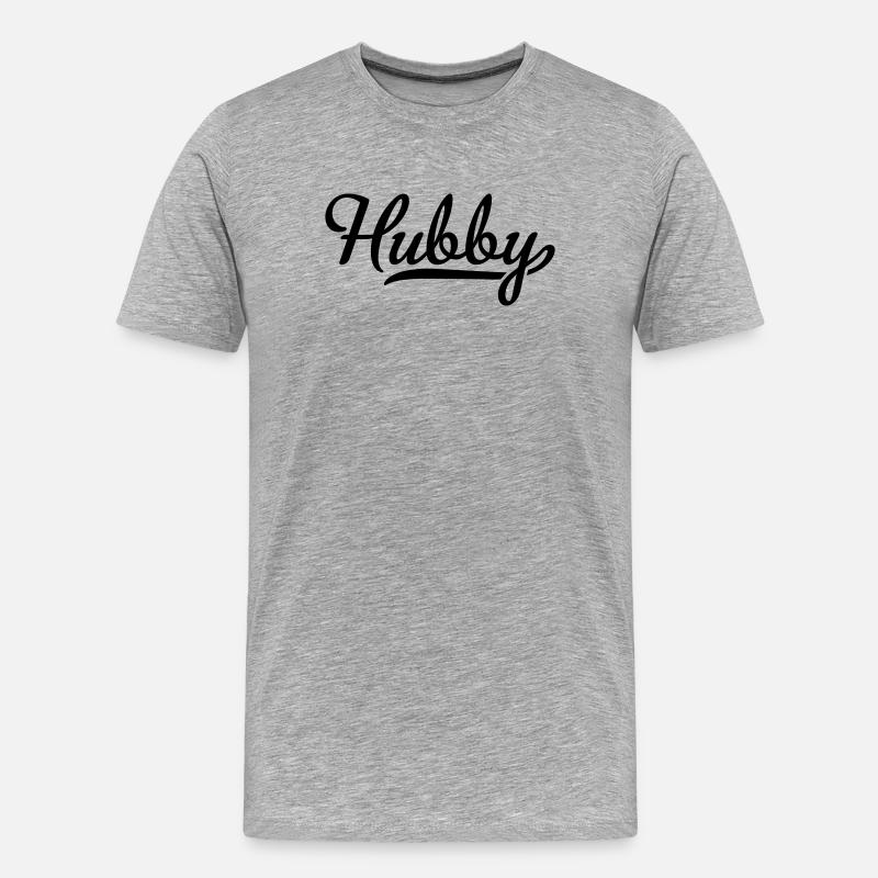 Hubby - Männer Premium Bio T-Shirt - Grau meliert