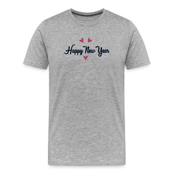 HAPPY NEW YEAR - T-shirt bio Premium Homme - gris chiné - Devant - Damien (186cm)