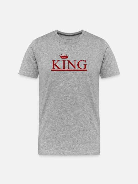 KING - Männer Premium Bio T-Shirt - Grau meliert