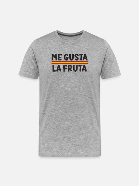 I like fruit, flag of Spain - Men's Premium Organic T-Shirt - heather grey