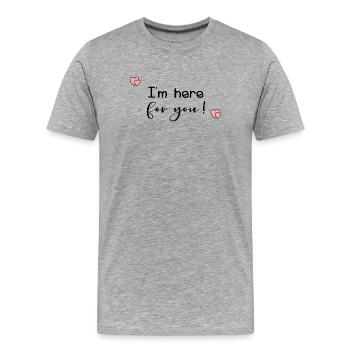Simple Condolences Message - Men's Premium Organic T-Shirt - heather grey - Front - Damien (186cm)