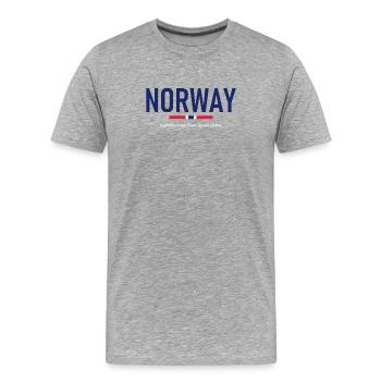 Norvège - Norvège - Norvège - Drapeau - Scandinavie - T-shirt bio Premium Homme - gris chiné - Devant - Damien (186cm)
