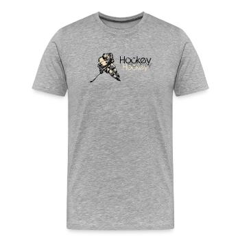 Eishockey Action Illustration - Men's Premium Organic T-Shirt - heather grey - Front - Damien (186cm)